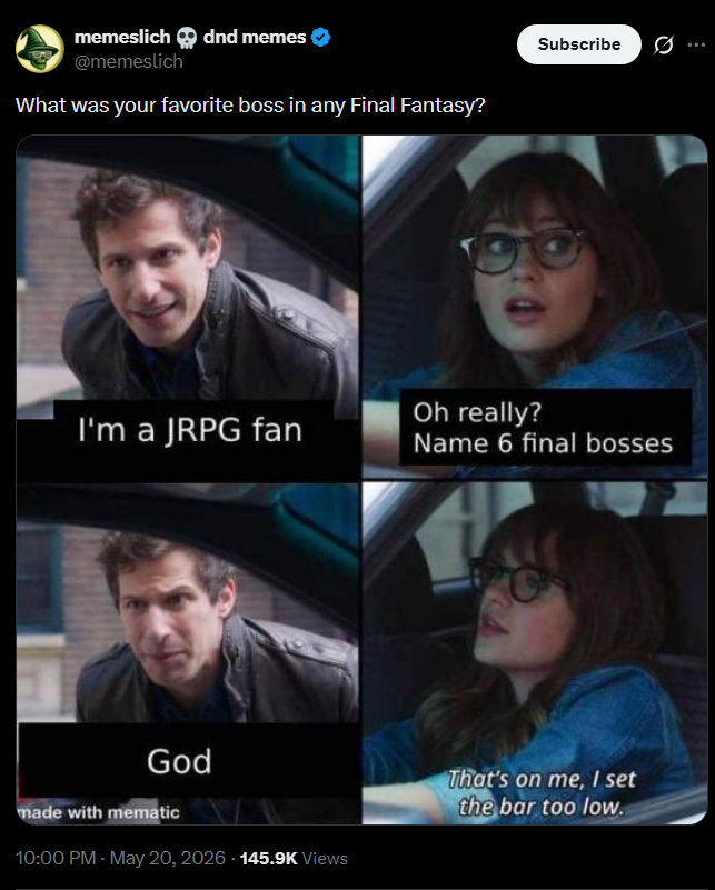 JRPG boss meme